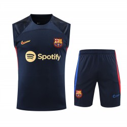 FC Barcelona Men Vest Sleeveless Football Suit Black 2023