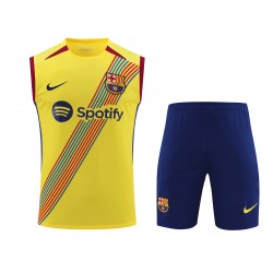 FC Barcelona Men Vest Sleeveless Football Training Set 2023