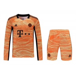 FC Bayern Munchen Men Goalkeeper Long Sleeves Football Kit Orange