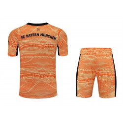 FC Bayern Munchen Men Goalkeeper Short Sleeves Football Kit Orange