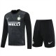 Football Club Internazionale Milano Men Goalkeeper Long Sleeves Football Kit Black