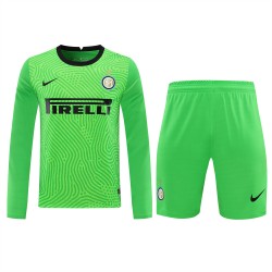 Football Club Internazionale Milano Men Goalkeeper Long Sleeves Football Kit Green