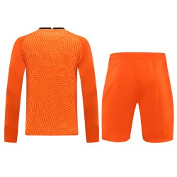 Football Club Internazionale Milano Men Goalkeeper Long Sleeves Football Kit Orange
