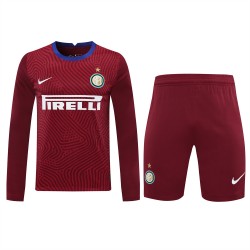 Football Club Internazionale Milano Men Goalkeeper Long Sleeves Football Kit Wine Red