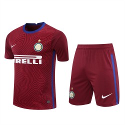 Football Club Internazionale Milano Men Goalkeeper Short Sleeves Football Kit Wine Red