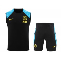 Football Club Internazionale Milano Men Vest Sleeveless Football Suit Black 2024