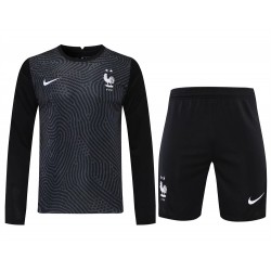 France National Football Team Men Goalkeeper Long Sleeves Football Kit Black