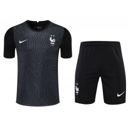 France National Football Team Men Goalkeeper Short Sleeves Football Kit Black