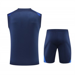 France National Football Team Men Vest Sleeveless Football Kit Dark Blue 2023