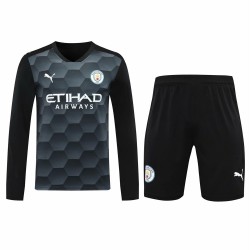 Manchester City FC Men Goalkeeper Long Sleeves Football Kit Black