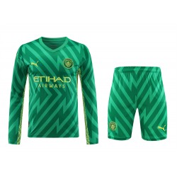 Manchester City FC Men Goalkeeper Long Sleeves Football Kit Green 2024