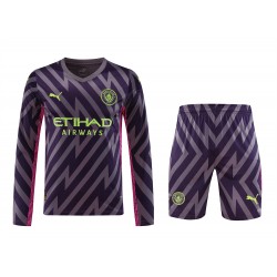 Manchester City FC Men Goalkeeper Long Sleeves Football Kit Purple 2024
