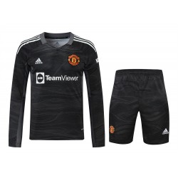 Manchester United FC Men Goalkeeper Long Sleeves Football Kit Black