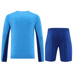Manchester United FC Men Goalkeeper Long Sleeves Football Kit Blue 2024