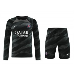 Paris Saint Germain Football Club Men Goalkeeper Long Sleeves Football Kit Black 2024
