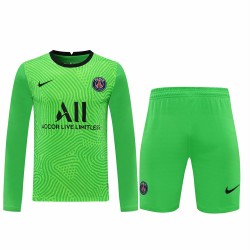 Paris Saint Germain Football Club Men Goalkeeper Long Sleeves Football Kit Green