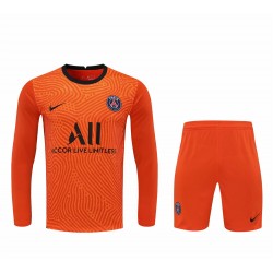 Paris Saint Germain Football Club Men Goalkeeper Long Sleeves Football Kit Orange