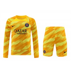Paris Saint Germain Football Club Men Goalkeeper Long Sleeves Football Kit Yellow 2024