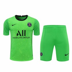 Paris Saint Germain Football Club Men Goalkeeper Short Sleeves Football Kit Green