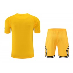 Paris Saint Germain Football Club Men Goalkeeper Short Sleeves Football Kit Yellow