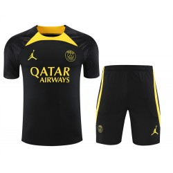 Paris Saint Germain Football Club Men Short Sleeves Football Kit Black 2024