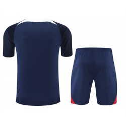 Paris Saint Germain Football Club Men Short Sleeves Football Kit Dark Blue 2023