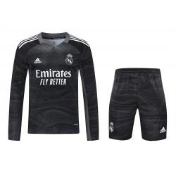 Real Madrid CF Men Goalkeeper Long Sleeves Football Kit Black