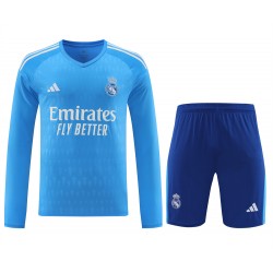 Real Madrid CF Men Goalkeeper Long Sleeves Football Kit Blue