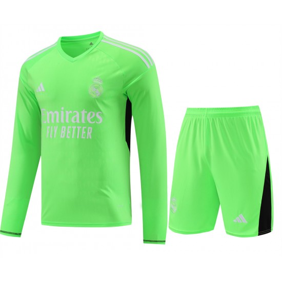 Real Madrid CF Men Goalkeeper Long Sleeves Football Kit Green