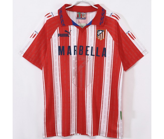 Atletico Madrid Men Home Retro Soccer Jersey 1995