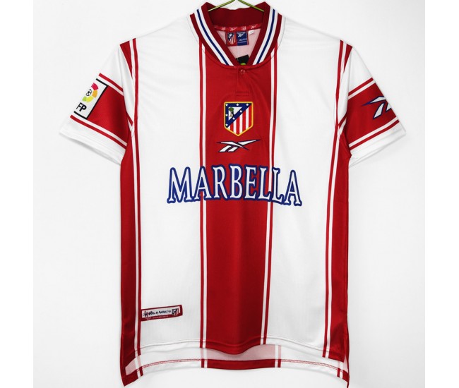 Atletico Madrid Men Home Retro Soccer Jersey 1999