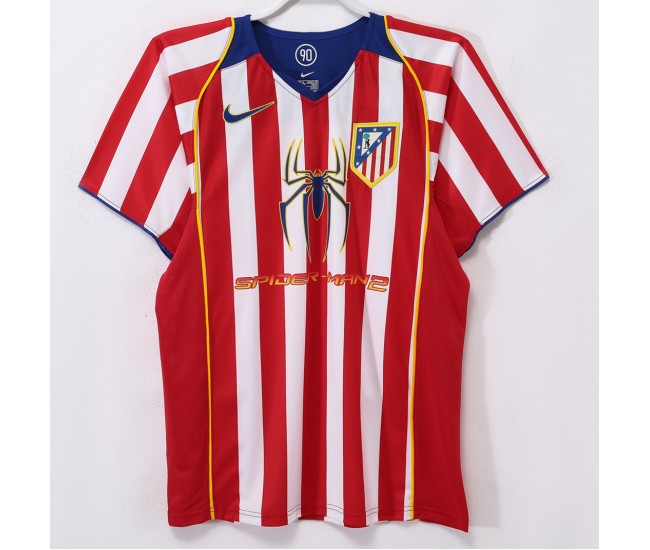 Atletico Madrid Men Home Retro Soccer Jersey 2004