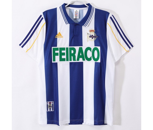 RC Deportivo Men Home Retro Soccer Jersey 1999