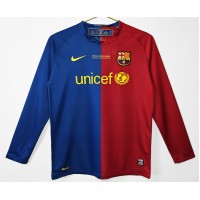FC Barcelona Men Home Long Sleeve Retro Soccer Jersey 2008