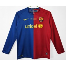 FC Barcelona Men Home Long Sleeve Retro Soccer Jersey 2008 FC Barcelona Men Home Long Sleeve Retro Soccer Jersey 2008