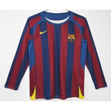 FC Barcelona Men Home Long Sleeve Retro Soccer Jersey 2005 FC Barcelona Men Home Long Sleeve Retro Soccer Jersey 2005