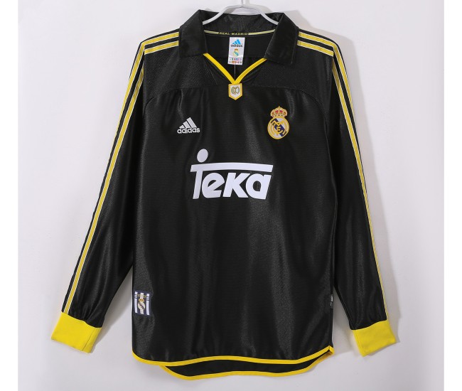 Real Madrid Men Away Long Sleeve Retro Soccer Jersey 1999