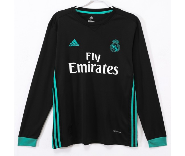 Real Madrid Men Away Long Sleeve Retro Soccer Jersey 2017