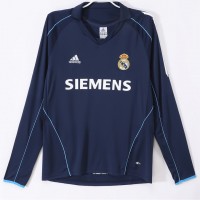 Real Madrid Men Away Long Sleeve Retro Soccer Jersey 2005