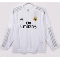 Real Madrid Men Home Long Sleeve Retro Soccer Jersey 2015