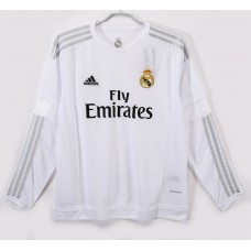 Real Madrid Men Home Long Sleeve Retro Soccer Jersey 2015 Real Madrid Men Home Long Sleeve Retro Soccer Jersey 2015