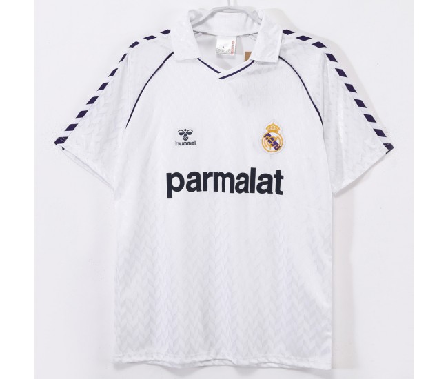 Real Madrid Men Home Retro Soccer Jersey 1986