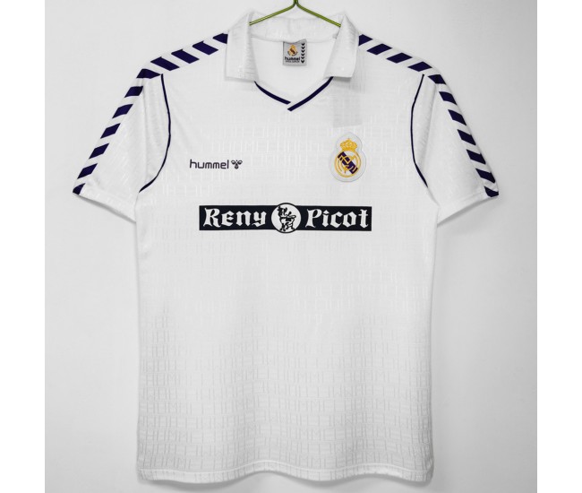 Real Madrid Men Home Retro Soccer Jersey 1988