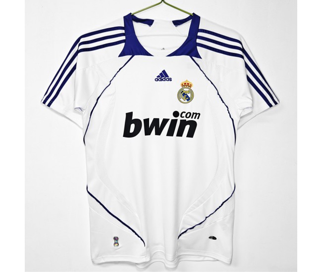 Real Madrid Men Home Retro Soccer Jersey 2007