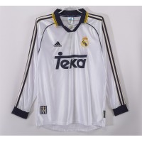Real Madrid Men Home Long Sleeve Retro Soccer Jersey 1999