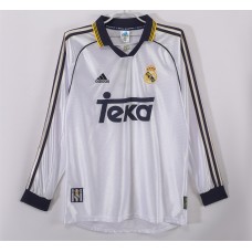 Real Madrid Men Home Long Sleeve Retro Soccer Jersey 1999 Real Madrid Men Home Long Sleeve Retro Soccer Jersey 1999