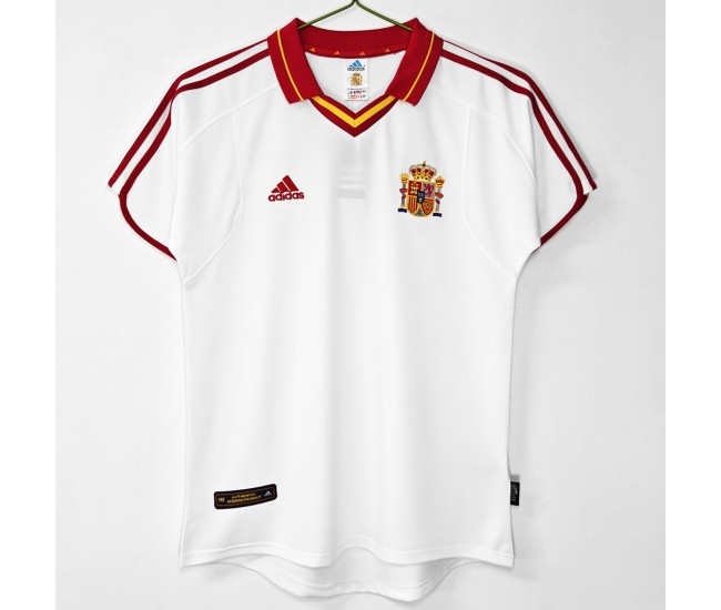 Spain Men Away Retro Soccer Jersey 2000 Spain Men Away Retro Soccer Jersey 2000