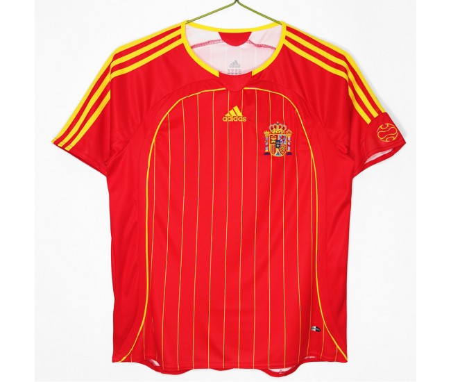 Spain Men Home Retro Soccer Jersey 2006
