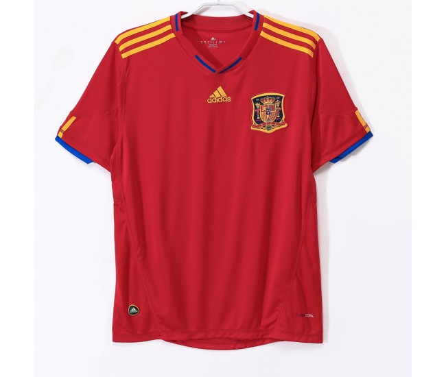 Spain Men Home Retro Soccer Jersey 2010