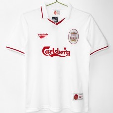 Liverpool FC Men White Retro Soccer Jersey 1996